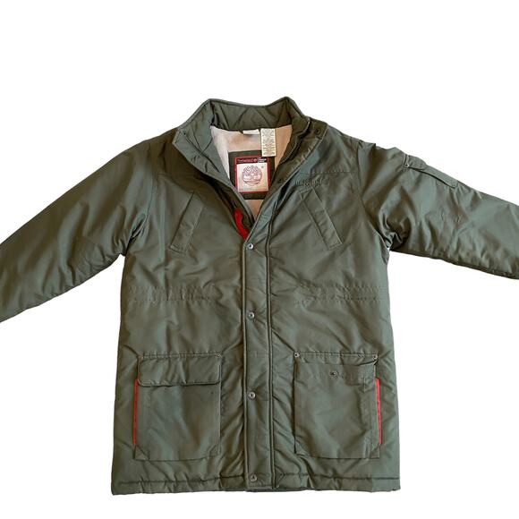 TIMBERLAND Men's Winter Jacket Coat Nylon Green Outdoors Size Large (16-18)